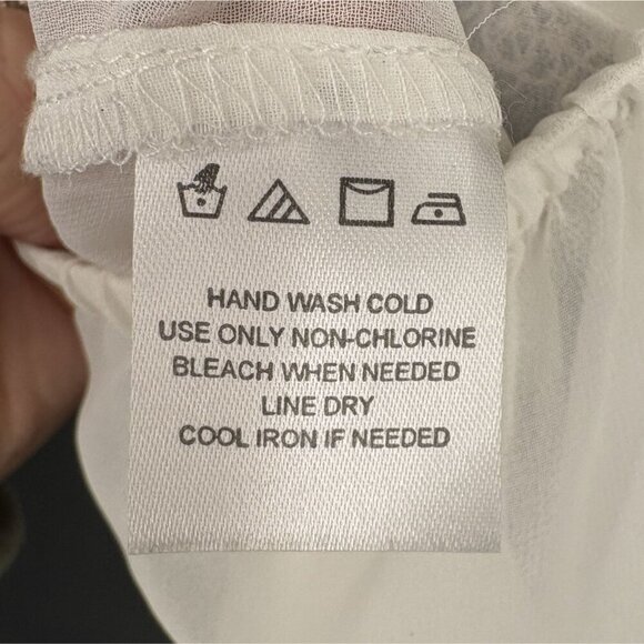 Linea Donatella Women's Sheer Babydoll Lingerie L Ivory Lace Trim Chemise - Picture 5 of 9